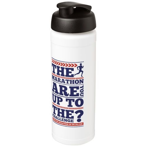 PF210074-1Baseline® Plus grip 750 ml Sportflasche mit Klappdeckel_ weiss_schwarz