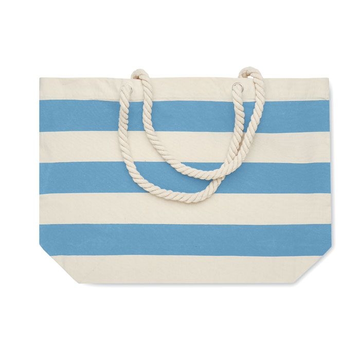 MO2126-66Heaven Stripe Strandtasche Baumwolle 220 g_ babyblau