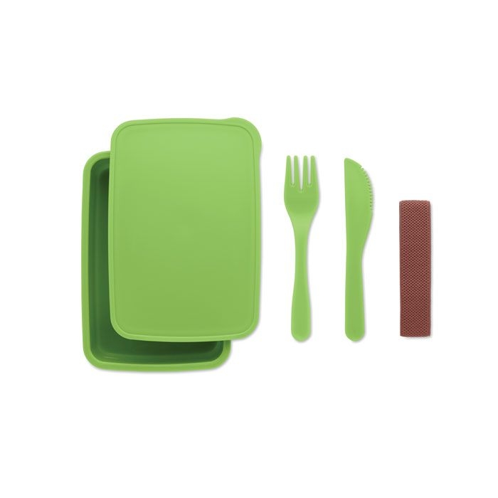 MO6254-48Sunday Lunchbox mit Besteck_ limettengruen