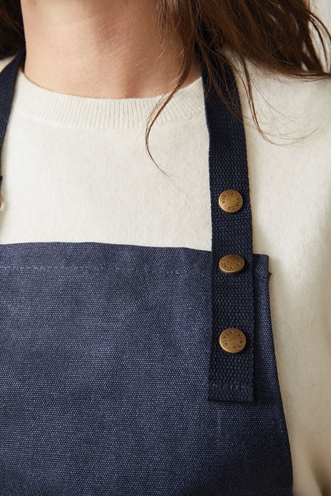 XDV216-2VINGA Tome Schuerze aus GRS recyceltem Canvas_ navy blau