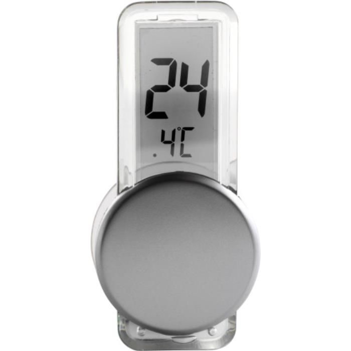 Thermometer aus Kunststoff Roxanne, Silber
