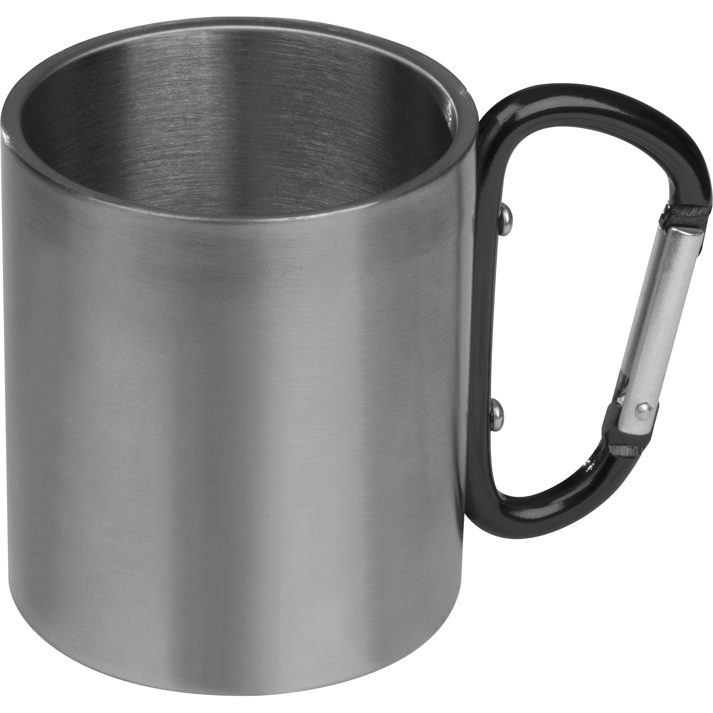 MA81367-03Tasse aus Metall mit Karabinerhaken_ 200ml ANGELICA_ schwarz