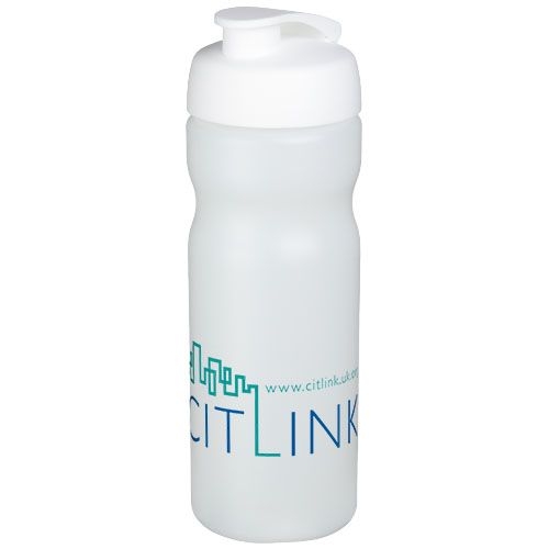 PF210685-17Baseline® Plus 650 ml Sportflasche mit Klappdeckel_ transparent_weiss