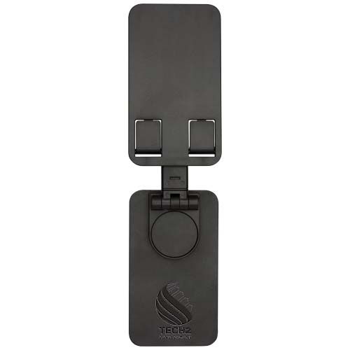 PF124467-2Alhena Klappbare Smartphonehalterung aus recyceltem Kunststoff mit Metallstaender fuer den Schreibtisc