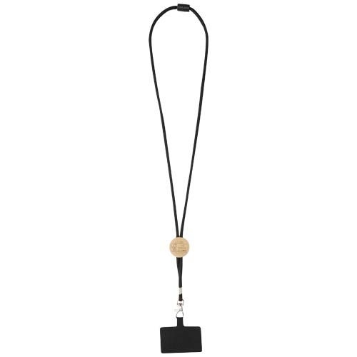 PF124456-2Adhab Smartphone Lanyard mit Bambusdetails_ schwarz