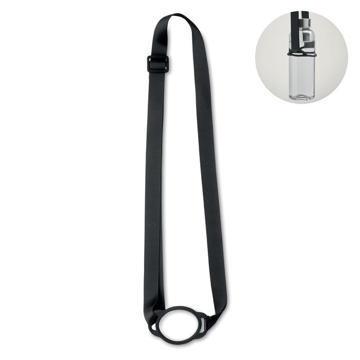 MO2582-03Lancup Lanyard mit Getraenkehalter_ schwarz
