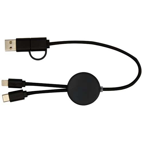 PF124427-2Citala 30 cm 5-in-1 Kabel aus recyceltem Kunststoff fuer Datenuebertragung und 27W Schnellladung_ schw