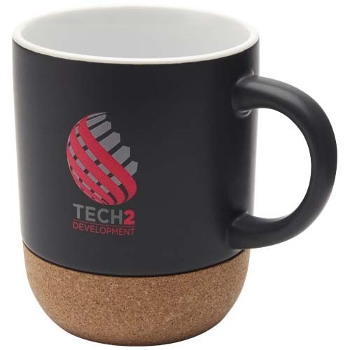 PF100847-4Billie 300 ml Keramiktasse mit Korkdetails _ schwarz