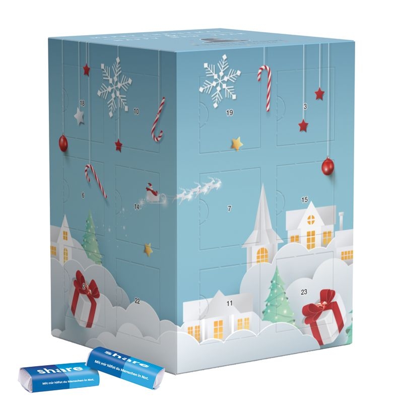 JG20125-2Tower Adventskalender_ Vollkartonhuelle_ Share Schokotaefelchen_ Individuelles Motiv