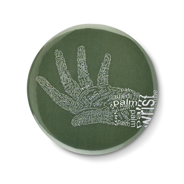 MO9335-16Mirror Badge mit Make-up Spiegel_ Mattsilber