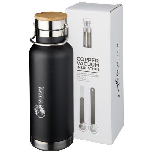 PF100594-1Thor 480 ml Kupfer-Vakuum Isolierflasche_ schwarz