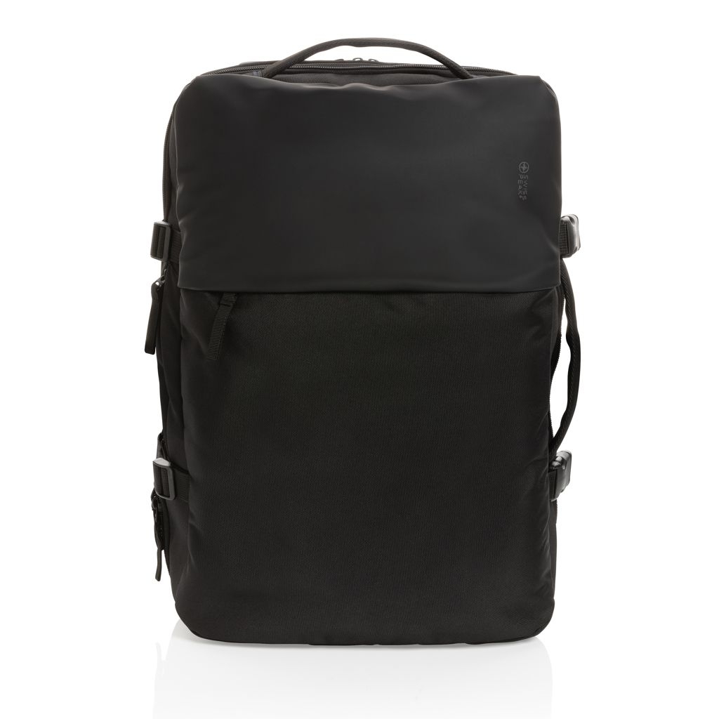 XDP762_79-1Swiss Peak AWARE™ RPET 15.6_ erweiterbarer Wochenendrucksack_ schwarz