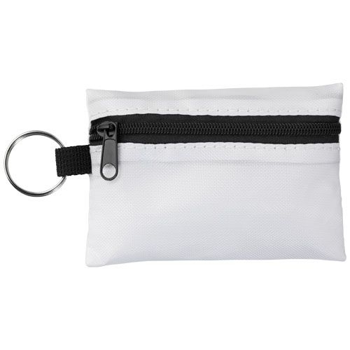 PF122009-2Valdemar 16-teilige Erste-Hilfe-Tasche mit Schluesselanhaenger_ weiss