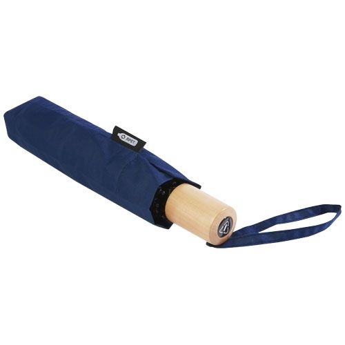 PF109145-2Birgit 21'' faltbarer winddichter Regenschirm aus recyceltem PET_ navy