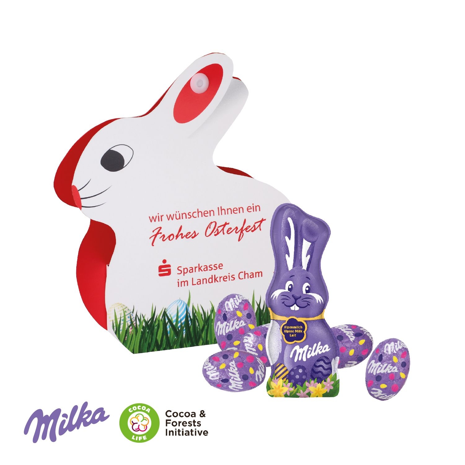 CD94690Werbe-Hase mit Schokoladenmischung von Milka