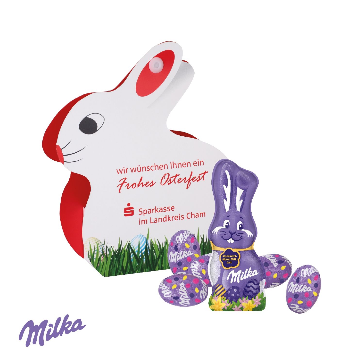 CD94690Werbe-Hase mit Schokoladenmischung von Milka