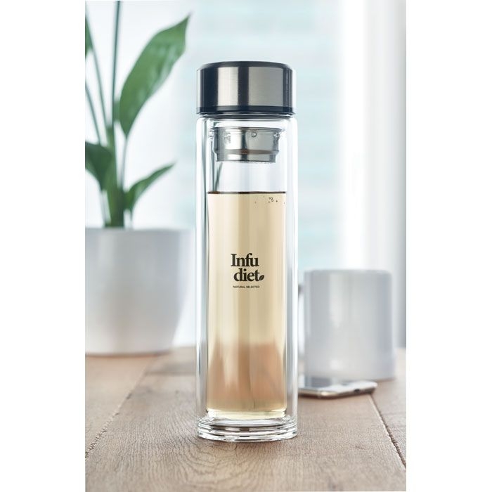 MO6169-22Pole Glass Flasche 390ml mit LED Anzeige_ Transparent