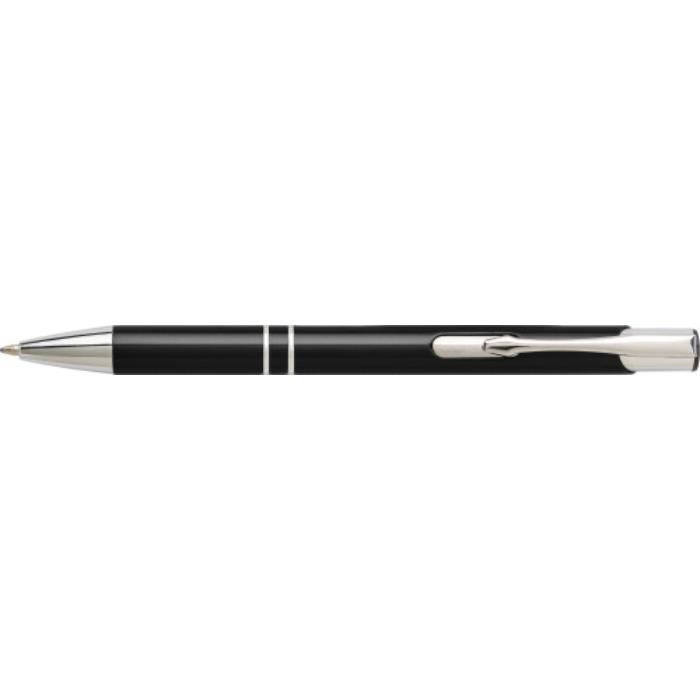 Kugelschreiber aus Aluminium Delia, Schwarz