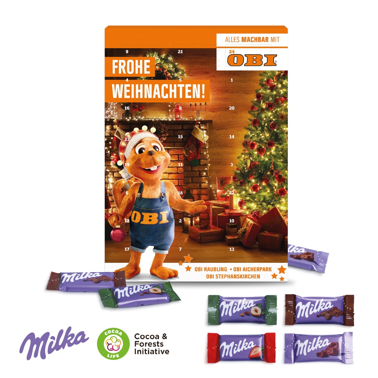 CD95201Wand-Adventskalender mit Milka Schokolade