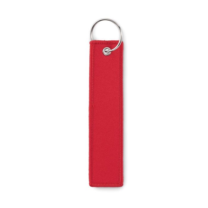 MO2463-05Takeoff Schluesselring Polyester Tag_ rot