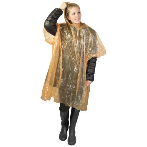 Ziva Einweg Regenponcho mit Hülle, orange