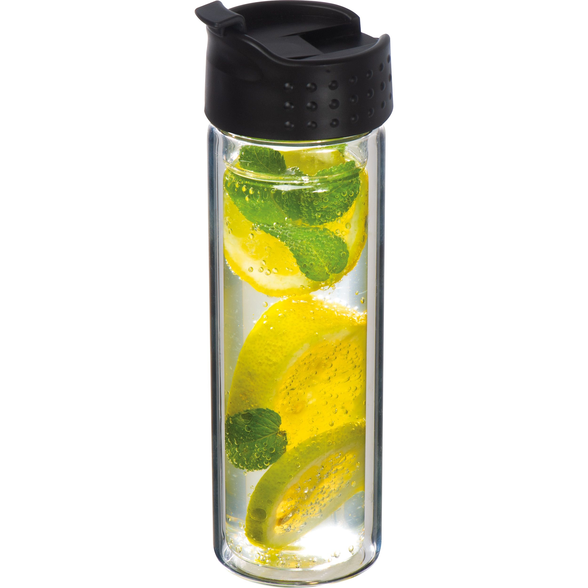 MA62879-66Borosilikat Glasflasche mit Teesieb_ 400 ml_ transparent