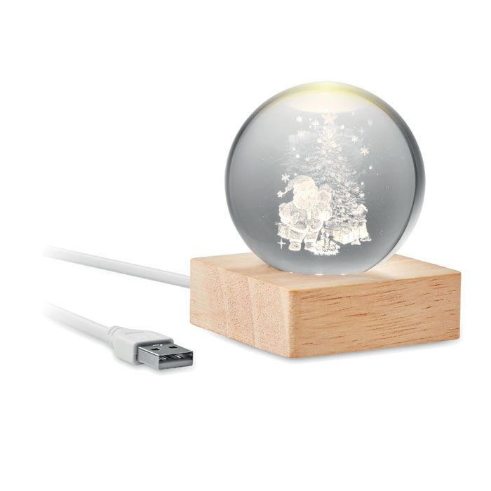 CX1541-40Santa Light LED-Weihnachtskugel_ holz