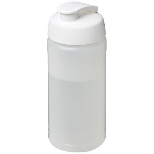 PF210068-17Baseline® Plus 500 ml Sportflasche mit Klappdeckel_ transparent_weiss