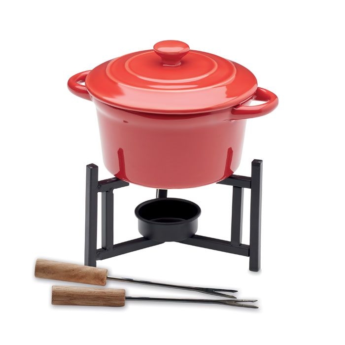 MO2386-05Big Kase Keramik-Fondue-Set 300 ml_ rot