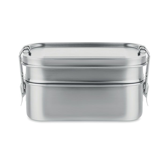 MO6212-16Double Chan Lunchbox aus Edelstahl_ Mattsilber