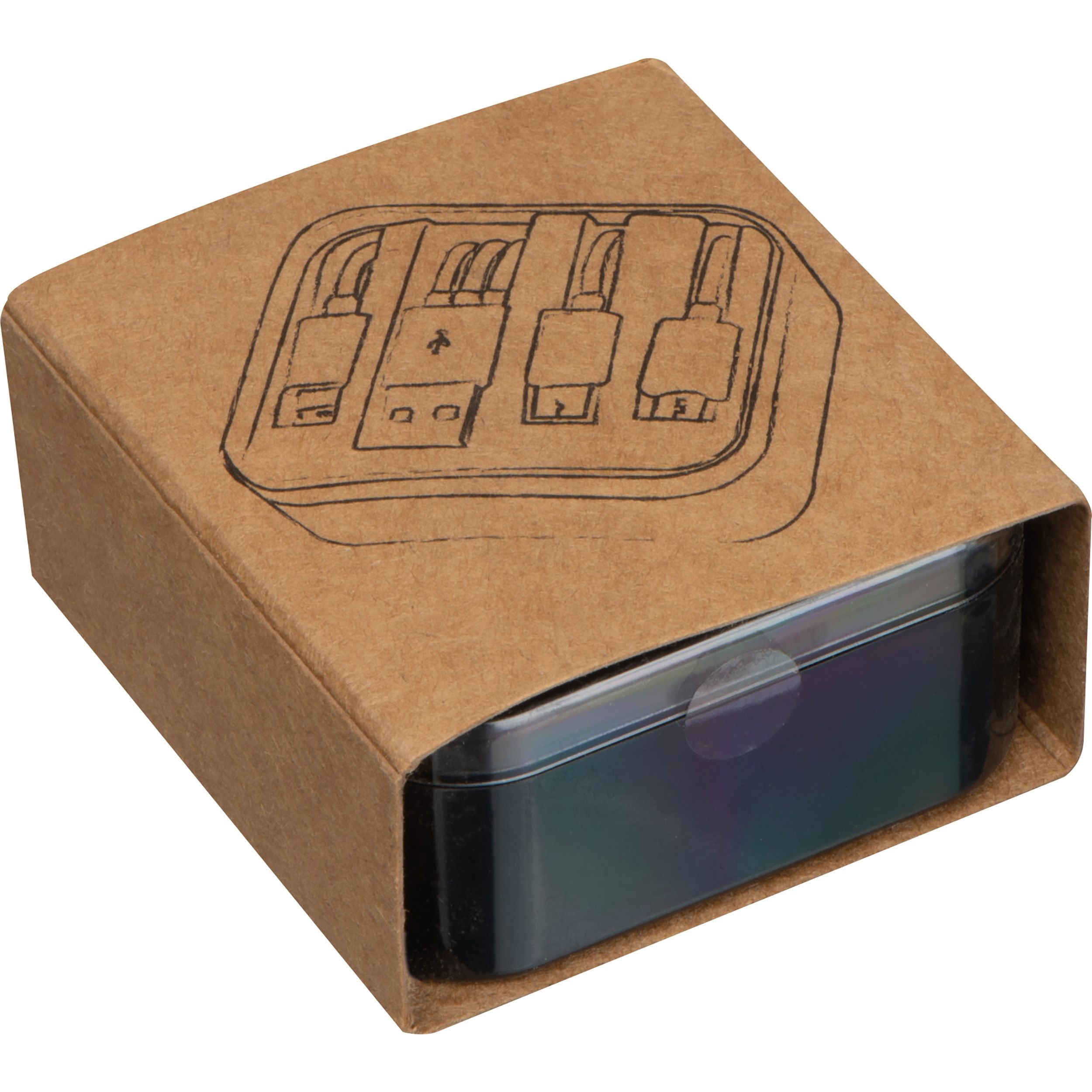 MA20784-03Kunststoffbox mit 3in1 USB Ladekabel_ schwarz