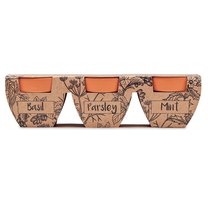 MO6145-40Flowerpot Terracotta-Set Kraeuter_ Holz