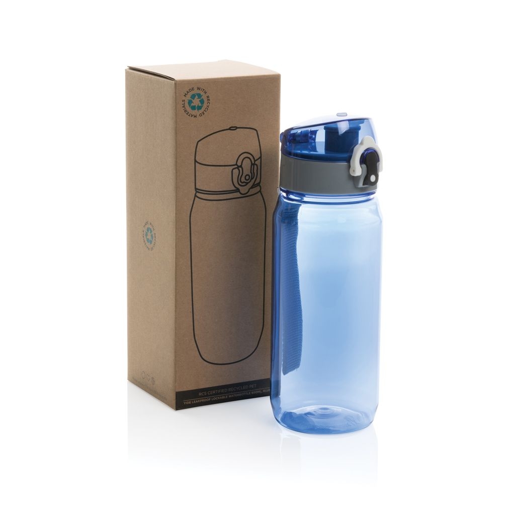XDP437.00-5Yide RCS  rPET verschliessbare Wasserflasche 600ml_ blau