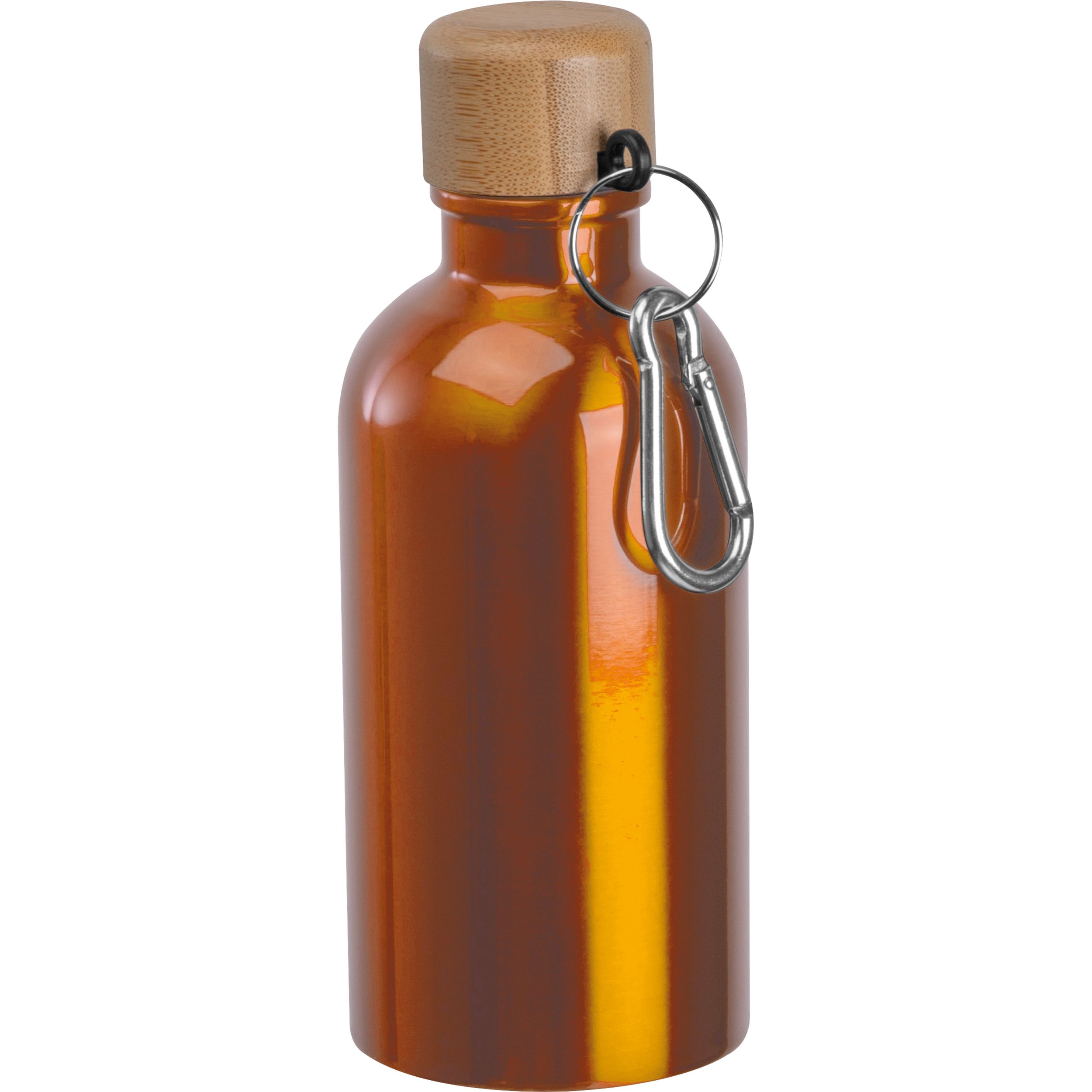 MA84972-10Edelstahltrinkflasche mit Karabiner_ 400ml MARILYN_ orange