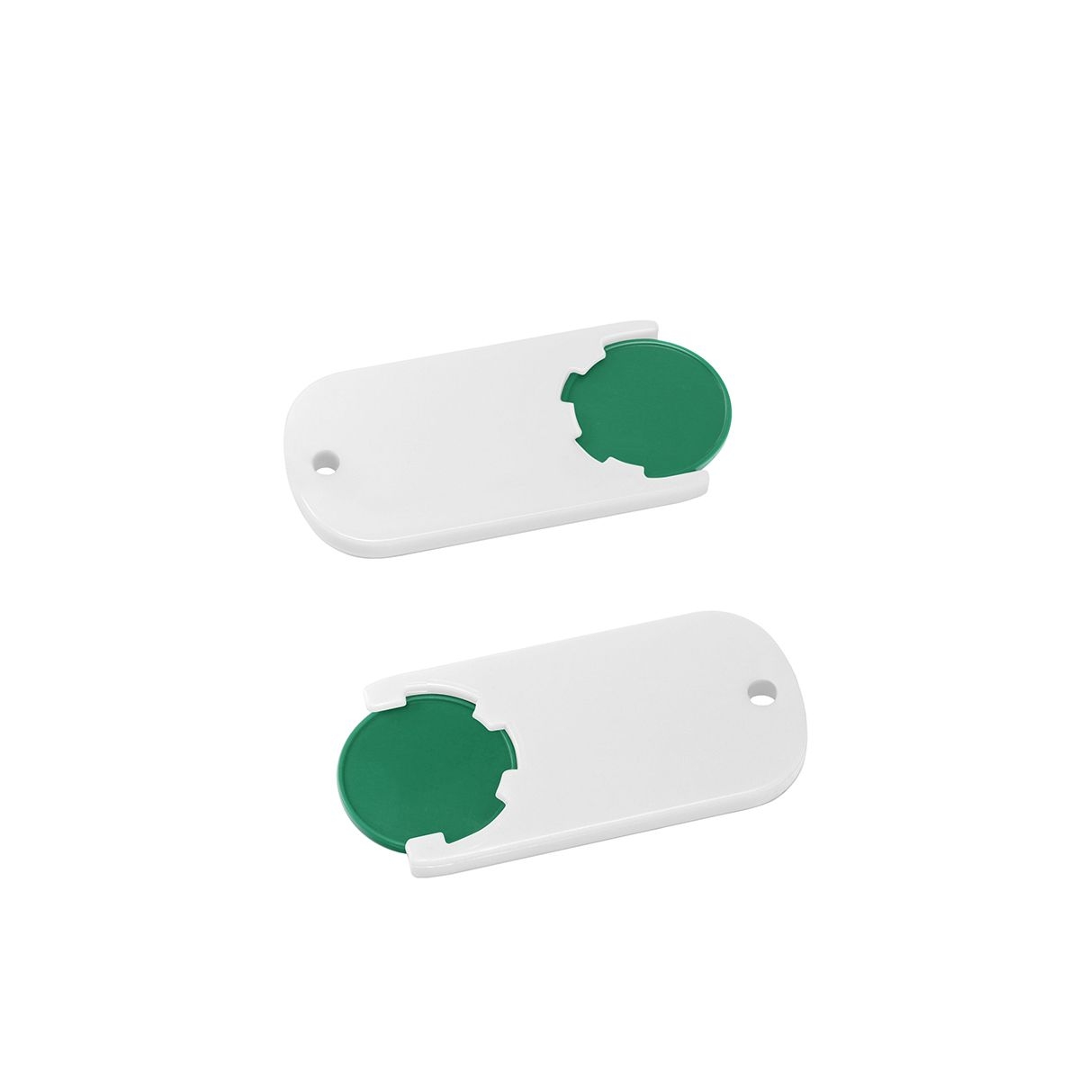 HE7439-2-0Chiphalter mit 1€-Chip _Alpha_ gruen_ weiss HE7439-2-0Chiphalter mit 1€-Chip _Alpha_ gruen_ weiss