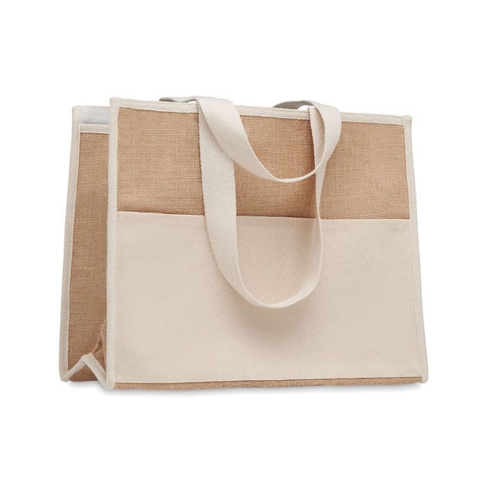 MO6160-13Campo De Geli Jute-Canvas Shopping Tasche_ Beige