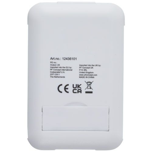 PF124361-1Savvy recyceltes modulares Ladekabel mit Telefonhalterung_ weiss