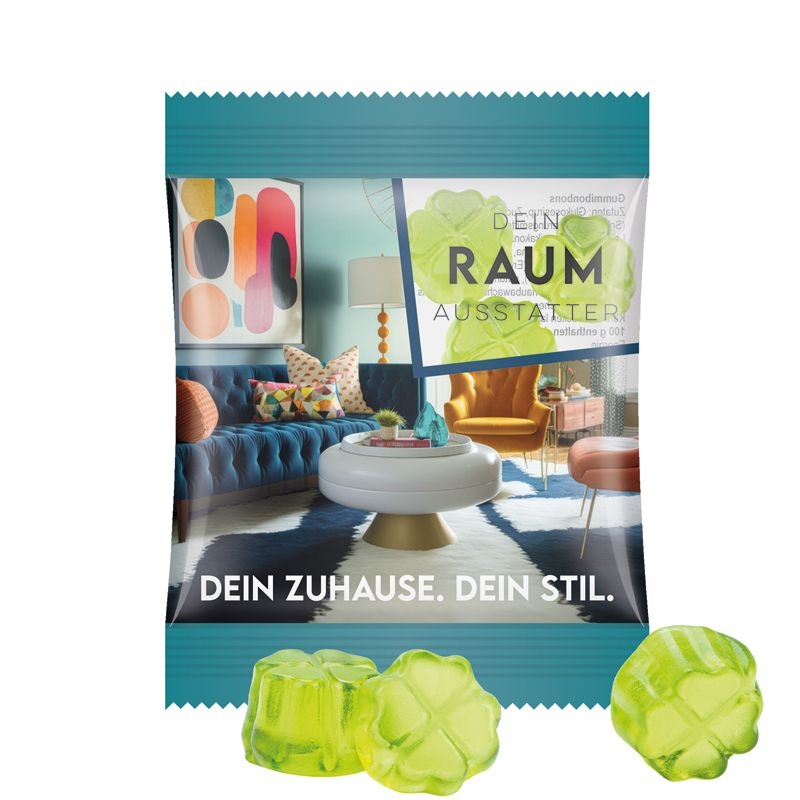 JG10061-24Minituete 10 g Trolli Fruchtgummi Standardformen_ Kleeblatt_ transparente Folie