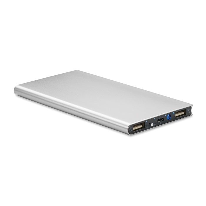 MO9051-16Solar Powerflat Solar Powerbank 8000 mAh_ mattsilber
