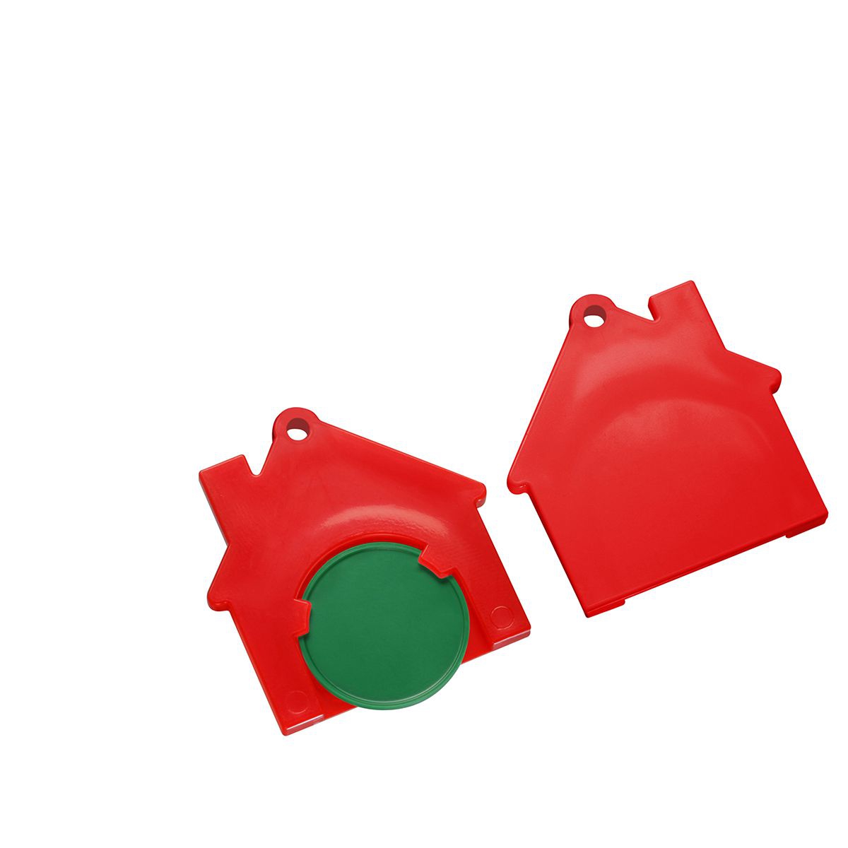 Chiphalter mit 1€-Chip "Haus", grün, rot