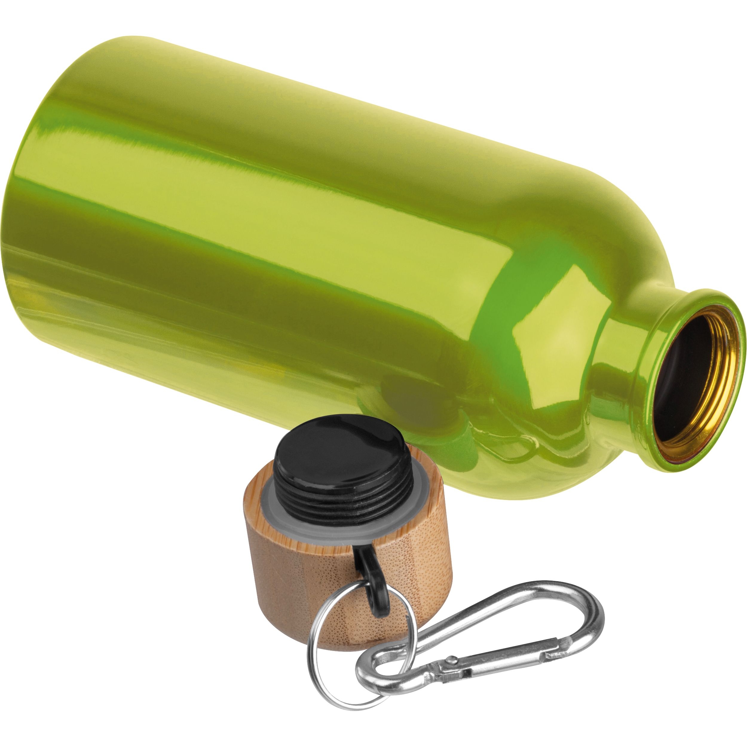 MA84972-29Edelstahltrinkflasche mit Karabiner_ 400ml MARILYN_ apfelgruen