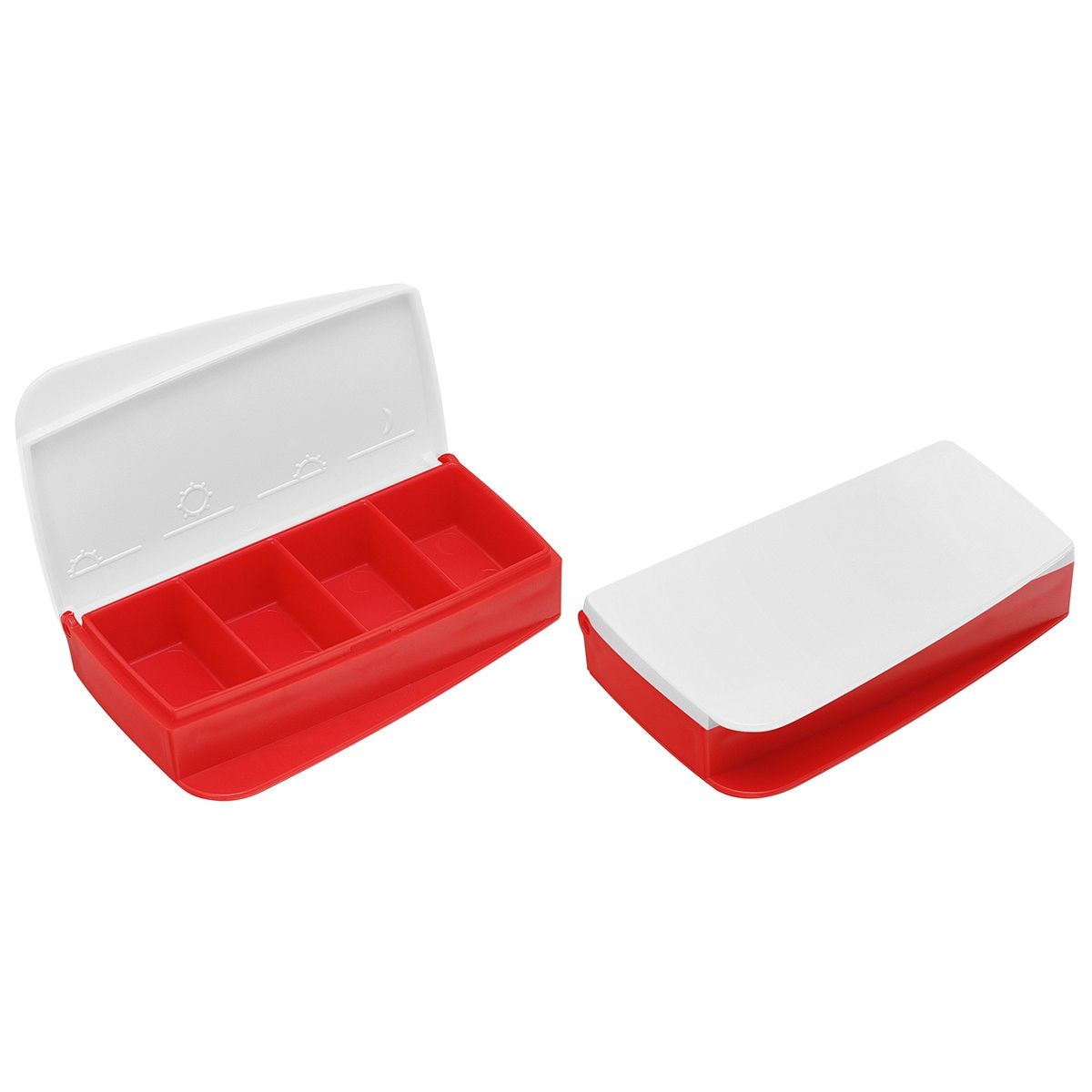 HE8728-0-1Pillendose _Alpha_ weiss_ rot HE8728-0-1Pillendose _Alpha_ weiss_ rot
