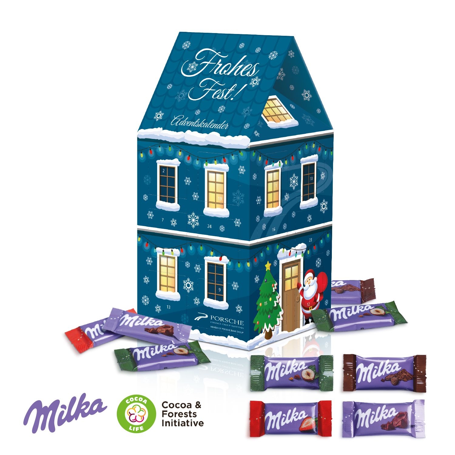 CD95184Adventskalender Haus _XL_ mit Milka Schokolade