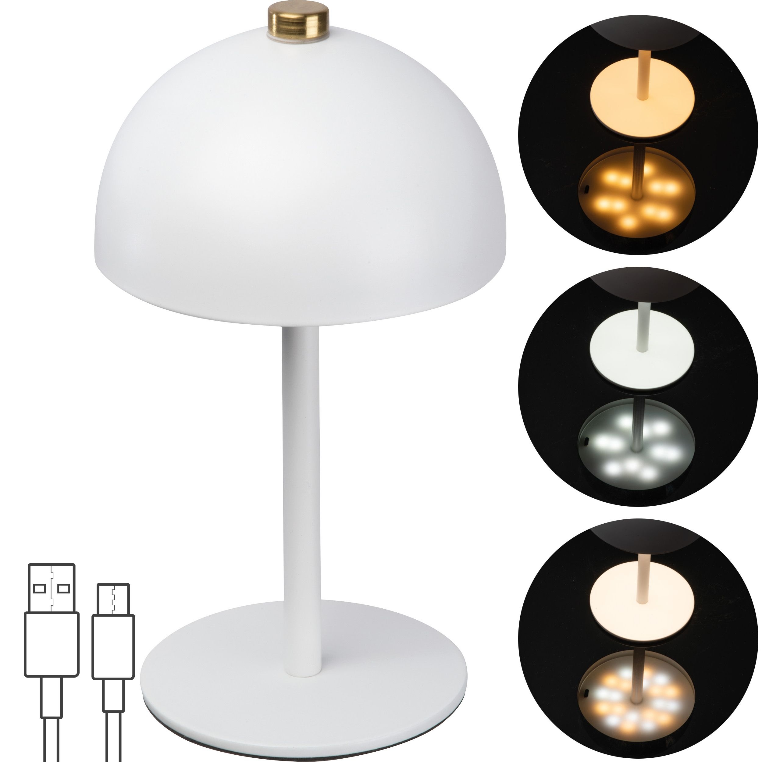MA94997-06Tischlampe aus Edelstahl mit Akku  CODY_ weiss