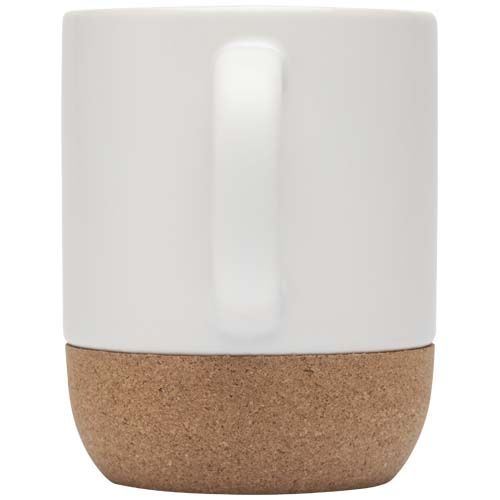 PF100846-1Bari 300 ml Sublimation Keramiktasse mit Korkdetails_ weiss