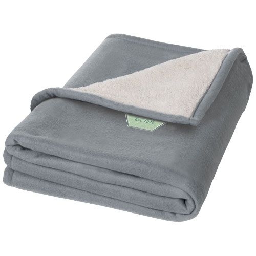 Springwood Decke aus weichem Fleece und Sherpa-Plaid, grau,offwhite