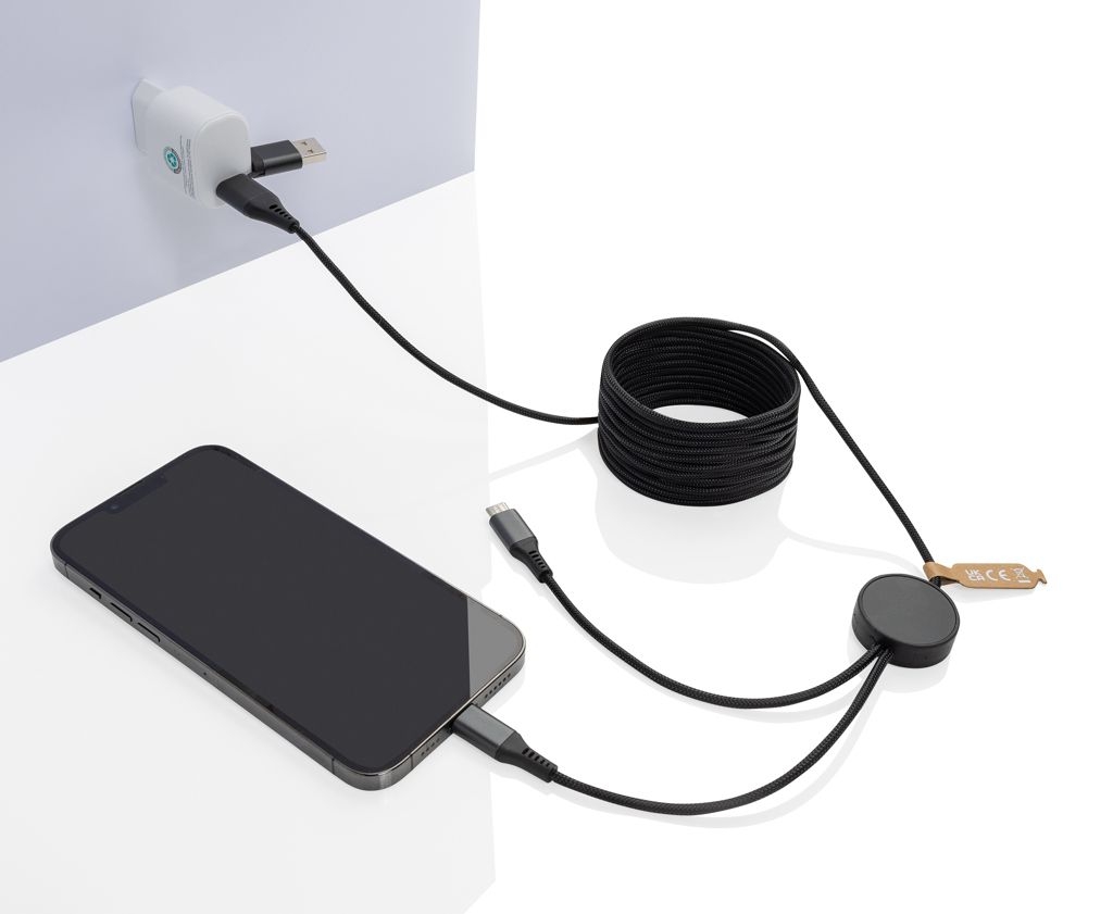 XDP302.64-02Terra 3 Meter 4-in-1-Kabel aus RCS recyceltem PET_ grau