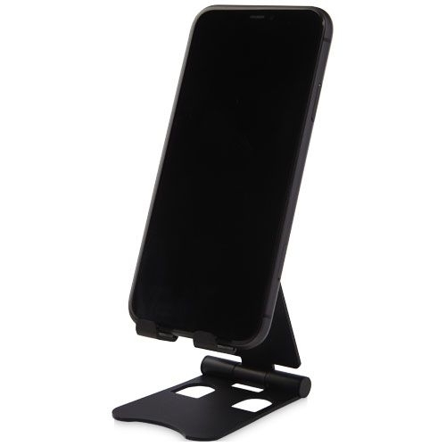 PF124193-1Klappbarer Smartphone Staender aus Aluminium_ schwarz