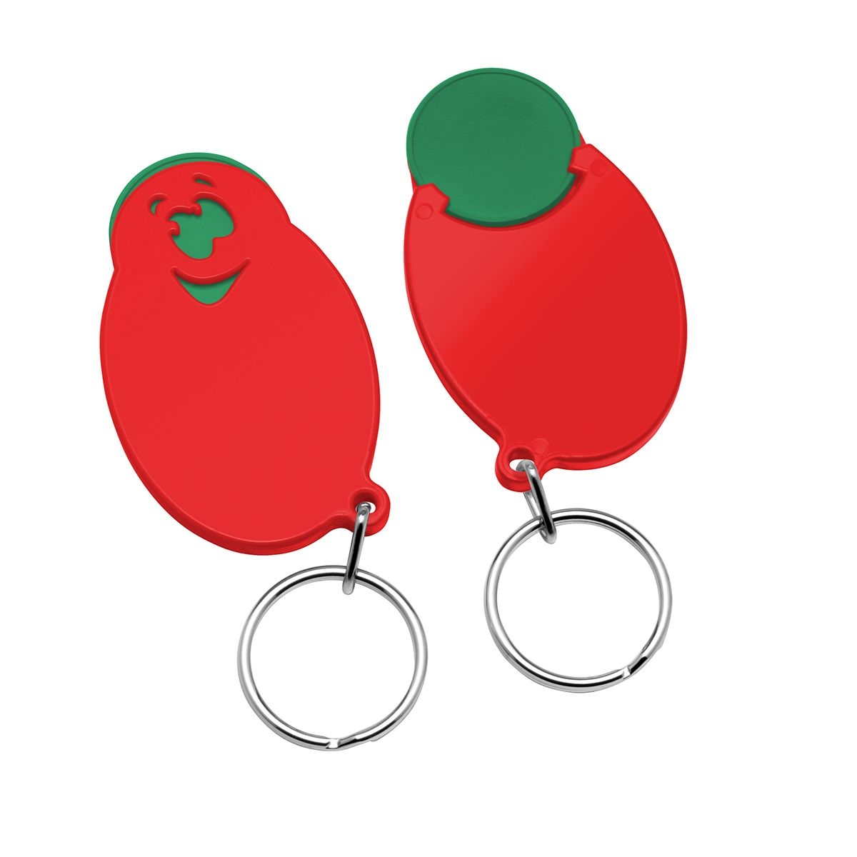 HE7855R-2-1Chiphalter mit 1€-Chip _Gesicht_ gruen_ rot